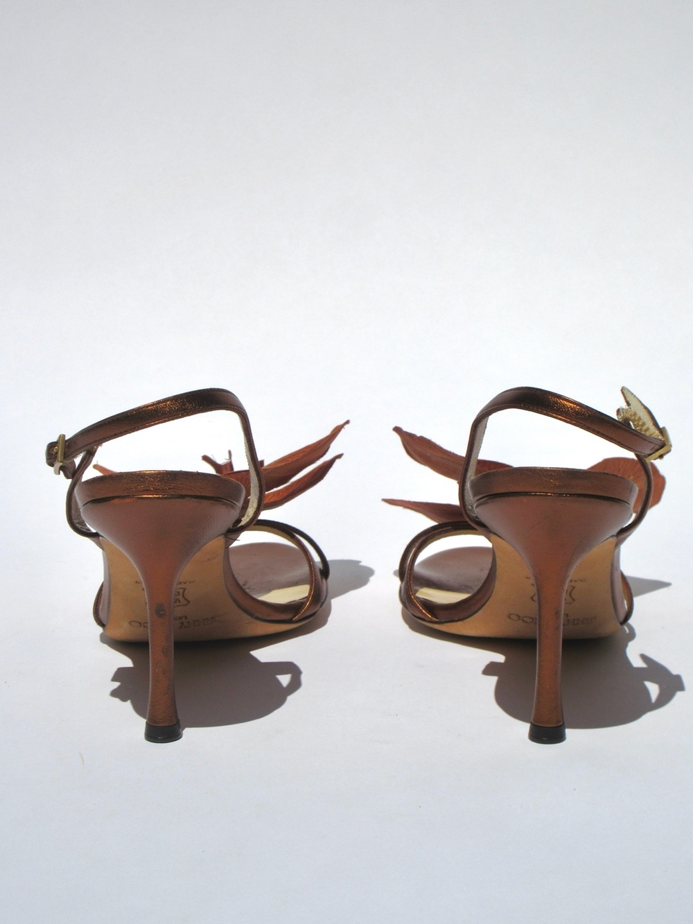 Reworked Upcycled Jimmy Choo Bronzed Orchid Heels - Picture 6 of 7